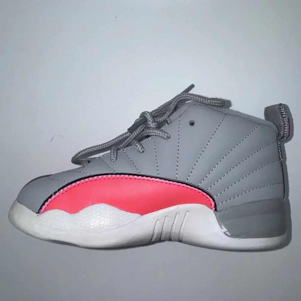 Air Jordan 12 Retro Racer Pink Wolf Grey Toddler 9C 819666-060 Shoes